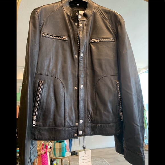 SERGE PARIENTE LEGEND 100% SHEEP BLACK LEATHER JACKET MOTO BOMBER ROCK N ROLL L - Picture 3 of 8